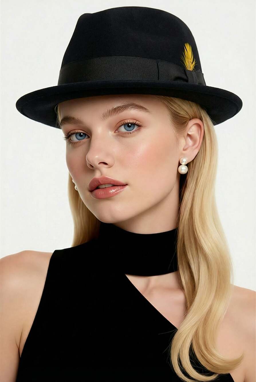 Vintage The Stuart by Moe Penn New York Black Felt Bowler Derby Hat